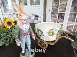 Vintage Fitz & Floyd Old World Dapper Rabbit with Cart Rabbit Figurine withBox