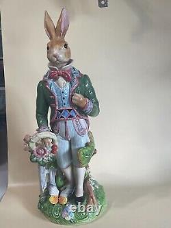 Vintage Fitz Floyd Old Worlds Rabbits Classic Male Rabbit 18 Tall