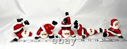 Vintage Fitz and Floyd 1976 Ceramic Tumbling Santas Christmas Figurines Set of 5