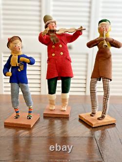 Vintage Four Sisters Dolls Violin Player, Tooter Boy, Lantern Boy