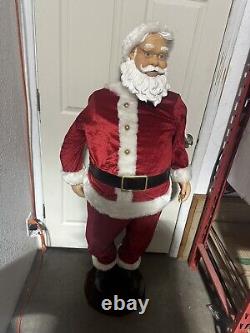 Vintage GEMMY 4ft Tall Animated Singing & Dancing Santa Claus Tested Works