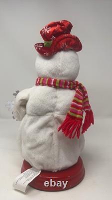 Vintage Gemmy Animated Spinning Snowflake Snowman Light-Up Fan LED Message -READ