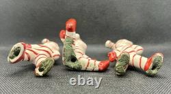 Vintage Hand Painted Candy Cane Pixie Kids Christmas Figurines 1950's Kitsch