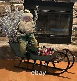 Vintage Harold Gale Green Santa Claus Figure Doll e537