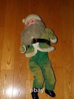 Vintage Harold Gale Green Santa Claus Figure Doll e537