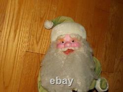 Vintage Harold Gale Green Santa Claus Figure Doll e537