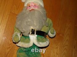 Vintage Harold Gale Green Santa Claus Figure Doll e537