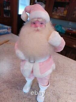 Vintage Harold Gale Pink Velvet Suit 1963 Santa Claus Doll 15.5 Tall MCM