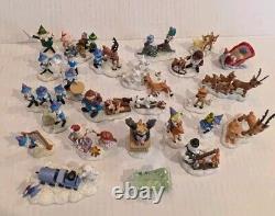 Vintage Hawthorne Village Rudolph The Red Nose Reindeer Bundle Of 26 Figurines