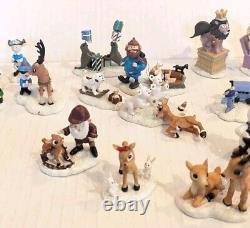 Vintage Hawthorne Village Rudolph The Red Nose Reindeer Bundle Of 26 Figurines