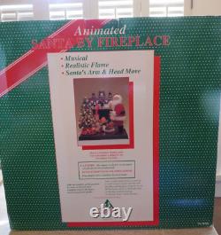 Vintage Holiday Creations Animated Christmas SANTA BY FIREPLACE Music, Lights
