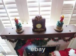 Vintage Holiday Creations Animated Christmas SANTA BY FIREPLACE Music, Lights