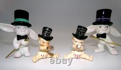 Vintage Holt Howard New Year Baby & Napco Bunny New Year Dancing Magic Black Hat