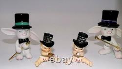 Vintage Holt Howard New Year Baby & Napco Bunny New Year Dancing Magic Black Hat
