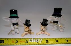 Vintage Holt Howard New Year Baby & Napco Bunny New Year Dancing Magic Black Hat