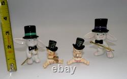 Vintage Holt Howard New Year Baby & Napco Bunny New Year Dancing Magic Black Hat