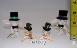Vintage Holt Howard New Year Baby & Napco Bunny New Year Dancing Magic Black Hat