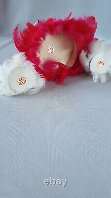 Vintage Holt Howard Pink Feather & Porcelain Head Christmas Angel Set of 3 Japan