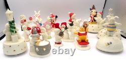 Vintage Huge Lot of 19 Snow Babies Pooh Mickey M & M Witch Toto Minnie Music Box