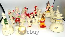 Vintage Huge Lot of 19 Snow Babies Pooh Mickey M & M Witch Toto Minnie Music Box
