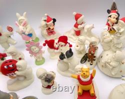 Vintage Huge Lot of 19 Snow Babies Pooh Mickey M & M Witch Toto Minnie Music Box