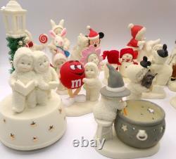 Vintage Huge Lot of 19 Snow Babies Pooh Mickey M & M Witch Toto Minnie Music Box