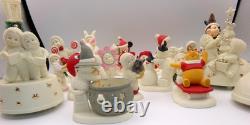 Vintage Huge Lot of 19 Snow Babies Pooh Mickey M & M Witch Toto Minnie Music Box