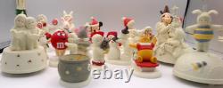 Vintage Huge Lot of 19 Snow Babies Pooh Mickey M & M Witch Toto Minnie Music Box