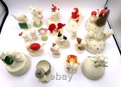 Vintage Huge Lot of 19 Snow Babies Pooh Mickey M & M Witch Toto Minnie Music Box