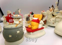 Vintage Huge Lot of 19 Snow Babies Pooh Mickey M & M Witch Toto Minnie Music Box