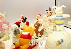Vintage Huge Lot of 19 Snow Babies Pooh Mickey M & M Witch Toto Minnie Music Box