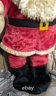 Vintage Huge Stuffed Santa Doll 42 Tall, Rubber Face, Great Condition