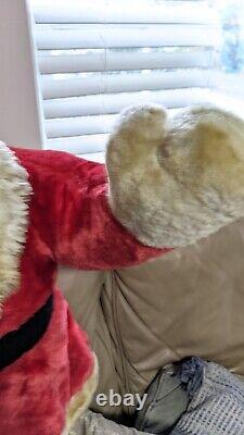 Vintage Huge Stuffed Santa Doll 42 Tall, Rubber Face, Great Condition