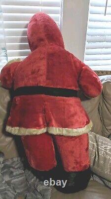 Vintage Huge Stuffed Santa Doll 42 Tall, Rubber Face, Great Condition