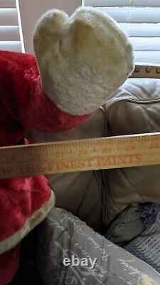 Vintage Huge Stuffed Santa Doll 42 Tall, Rubber Face, Great Condition