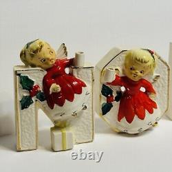 Vintage JAPAN NOEL Girls 1950s MCM Angel Pixie Dress Figurine Decor Set Read