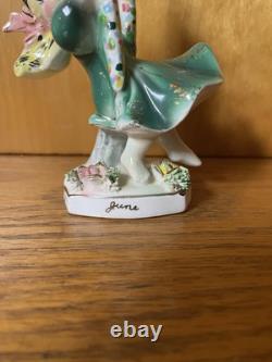 Vintage JUNE Norcrest Girl Figurine F 413 Swing Bonnet Ribbon