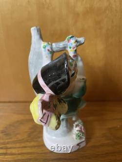 Vintage JUNE Norcrest Girl Figurine F 413 Swing Bonnet Ribbon