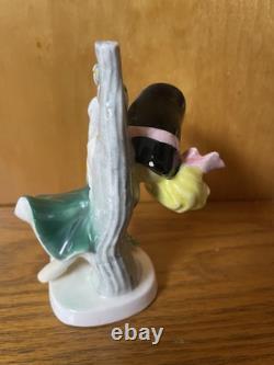 Vintage JUNE Norcrest Girl Figurine F 413 Swing Bonnet Ribbon