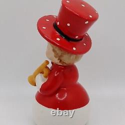 Vintage Japan Christmas Boy Snowman Figurine With Top Hat Red White Napco Style
