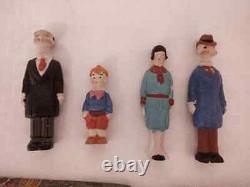 Vintage Japan bisque Andy Gump figurines 4 pc. Set with original box