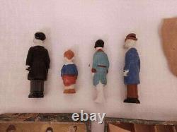 Vintage Japan bisque Andy Gump figurines 4 pc. Set with original box