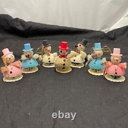 Vintage Japanese Christmas Figurines- Pixie Snowmen Lot Of 7