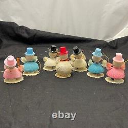 Vintage Japanese Christmas Figurines- Pixie Snowmen Lot Of 7