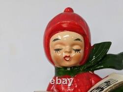 Vintage Josef Originals Ceramic Boy Girl Carolers & Lamp Post Japan Christmas