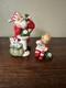 Vintage Josef Originals Christmas Little Boy And Santa On The Phone Figurines