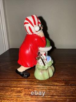 Vintage Josef Originals Christmas Little Boy and Santa on the Phone Figurines