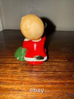 Vintage Josef Originals Christmas Little Boy and Santa on the Phone Figurines