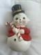 Vintage Josef Originals Snowman Snow Man Christmas Shopper Planter Japan