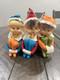 Vintage Knee Hugger Elf Set Of 3 Orange Green Blue Mcm Christmas Pixie Japan